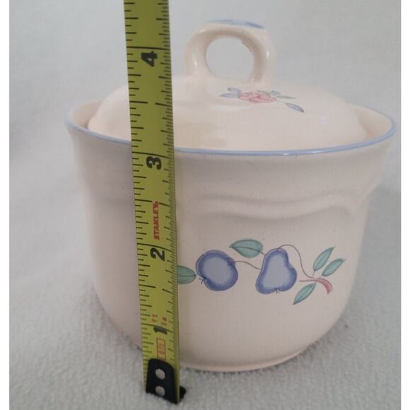 Vintage International Stoneware Japan Heartland Lidded Sugar Bowl Fruit Pear - Picture 7 of 7